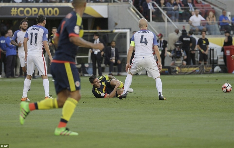 James Rodriguez gặp chấn thương khi đá Copa America 2016, Real vô cùng lo lắng
